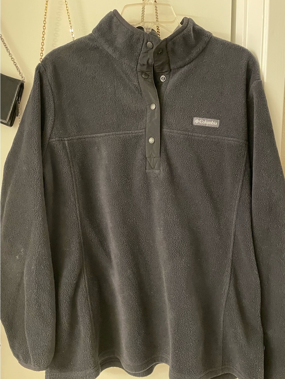Columbia Men or Women’s Black Snap-Placket Fleece Pullover